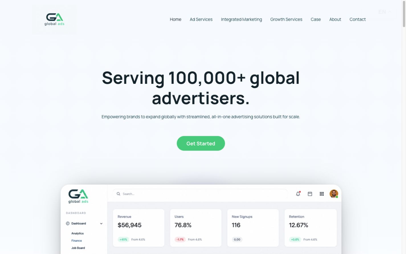 Globaladsofficial 网站开发案例