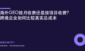 海外GEO按月收费还是按项目收费？跨境企业如何比较真实总成本