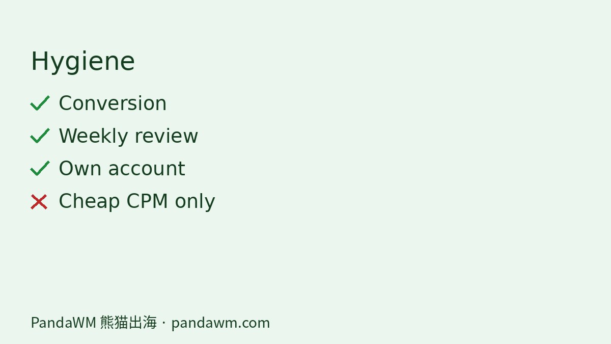 Checklist CPM CPC CTR hygiene SG