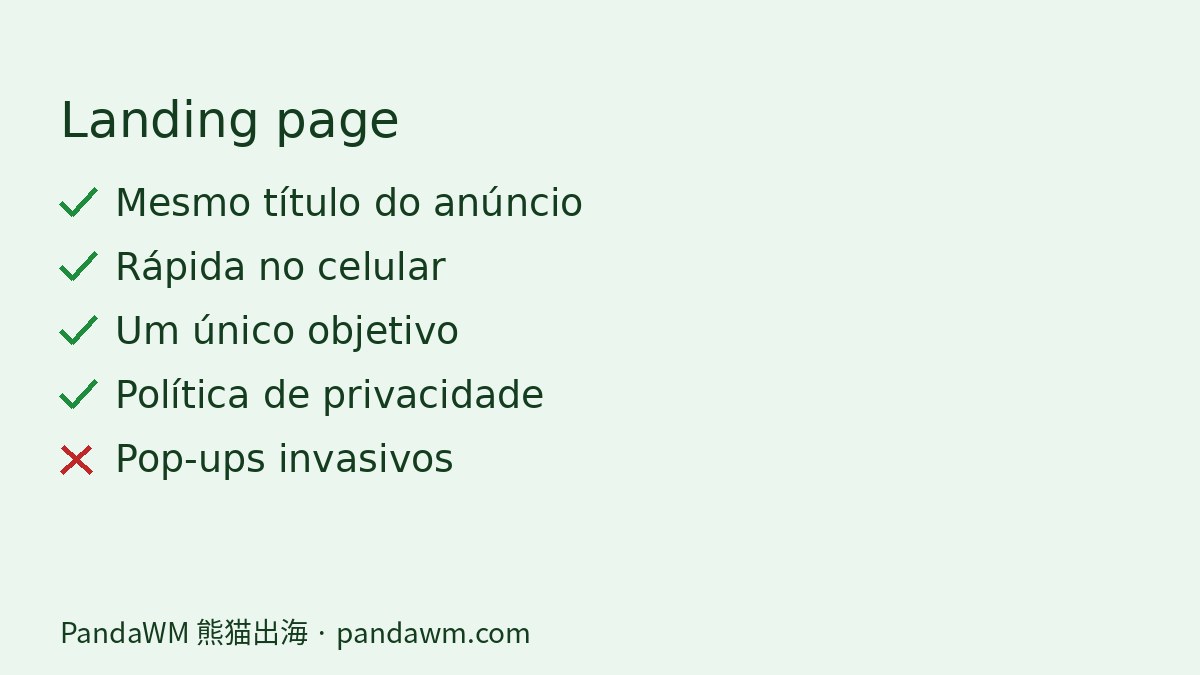 Checklist de landing page para anúncios pagos