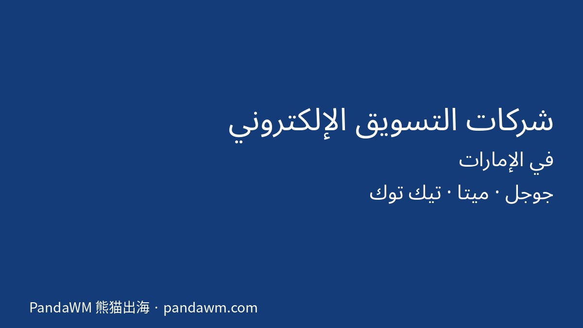 شركات التسويق الإلكتروني في الإمارات وإعلانات جوجل وميتا وتيك توك