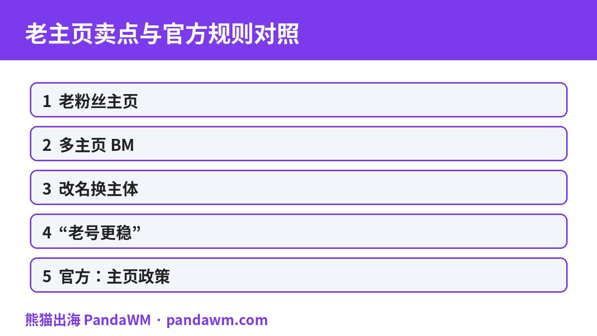 老粉丝主页卖点与Facebook官方规则对照表