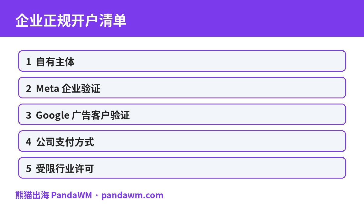 企业Meta与Google正规开户清单