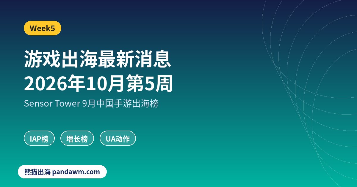 游戏出海最新消息2026年10月第5周