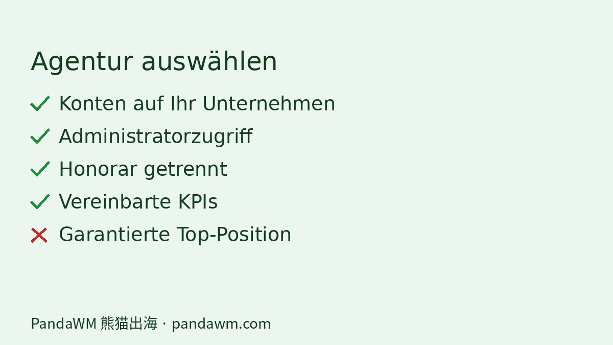 Checkliste zur Auswahl einer Google Ads Agentur