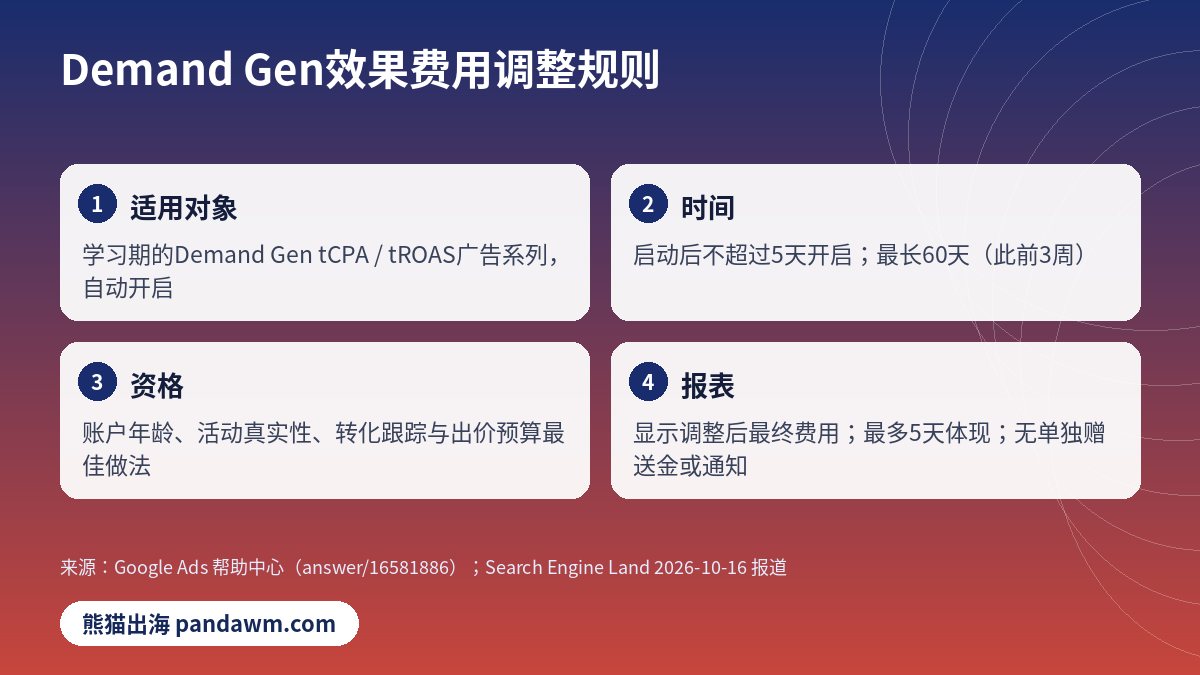 Demand Gen费用调整规则 tCPA tROAS