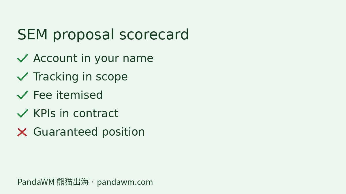 Scorecard for choosing an SEM agency in Singapore