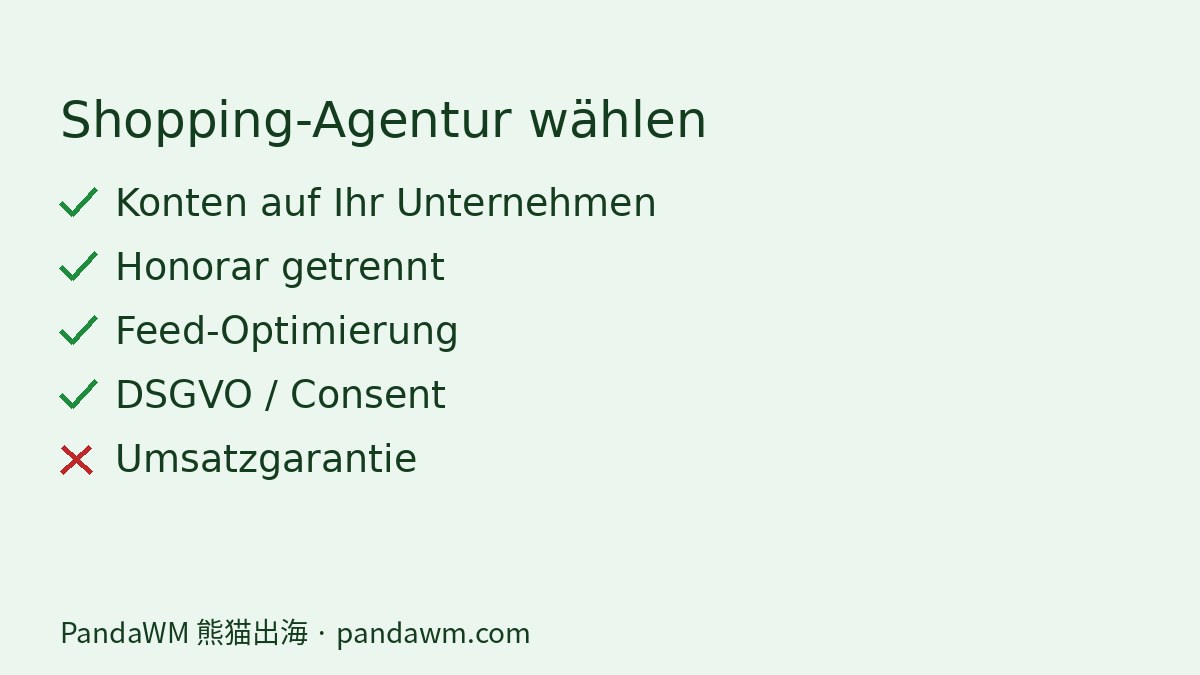 Checkliste zur Auswahl einer Google-Shopping-Agentur