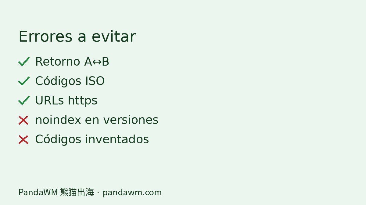 Checklist de errores hreflang
