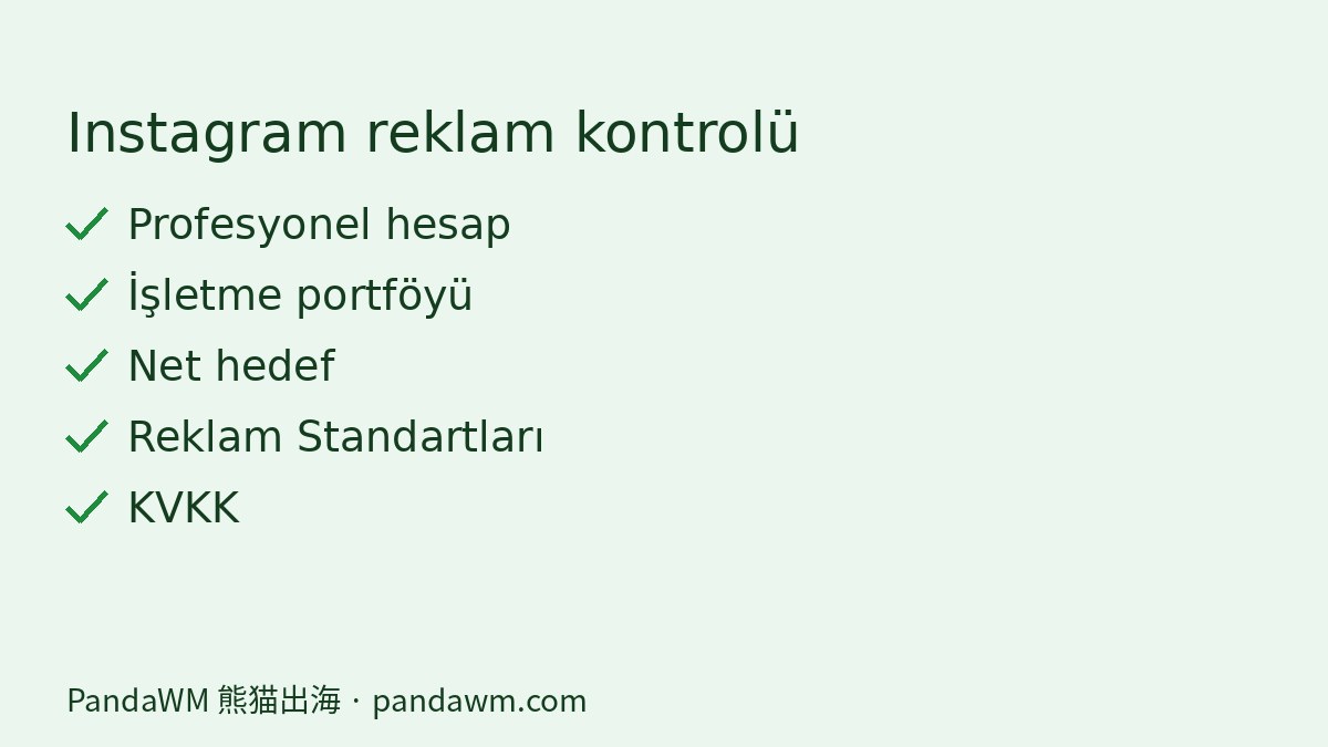 Instagram reklamı öncesi kontrol listesi