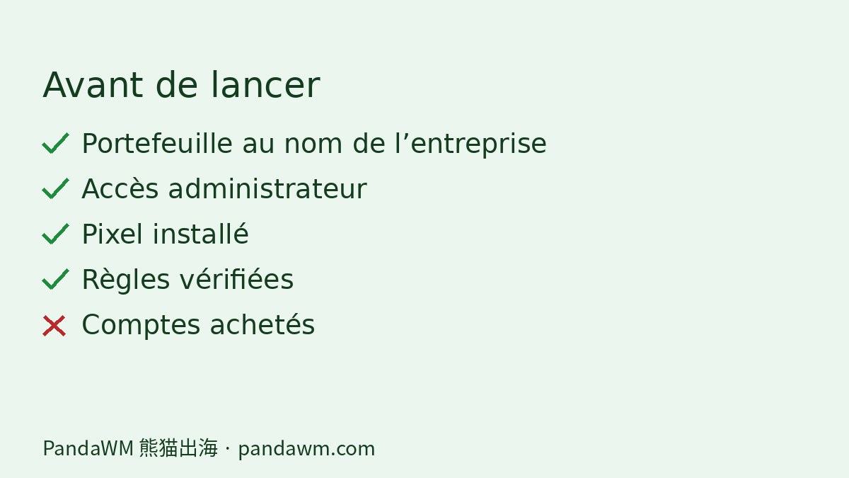 Checklist avant de lancer des publicités Meta