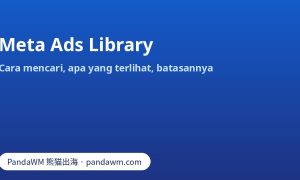 Halaman pencarian Meta Ads Library dengan filter negara, kategori iklan, dan kata kunci