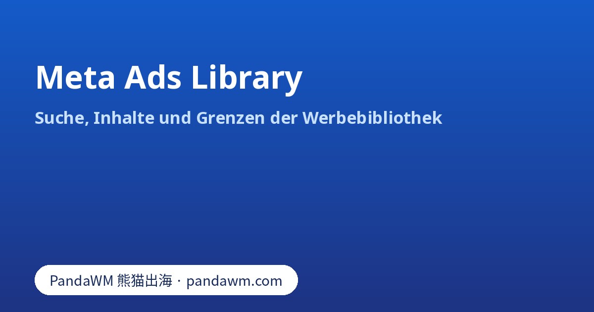Suchseite der Meta Ads Library mit Filtern für Land, Kategorie und Stichwort