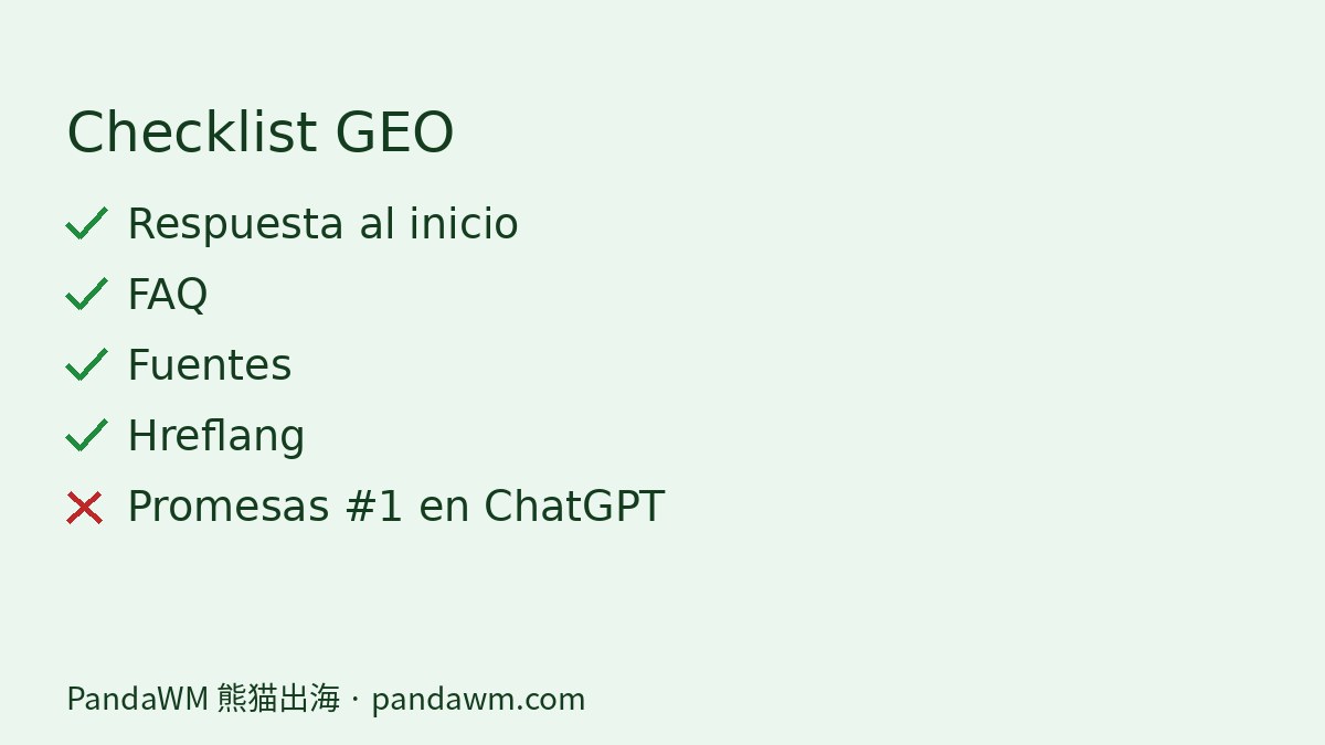 Checklist GEO para marcas B2B