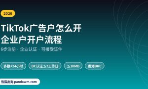 TikTok广告户怎么开 企业户开户流程