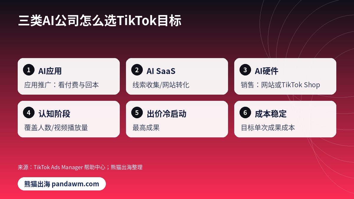AI应用TikTok投放目标选择