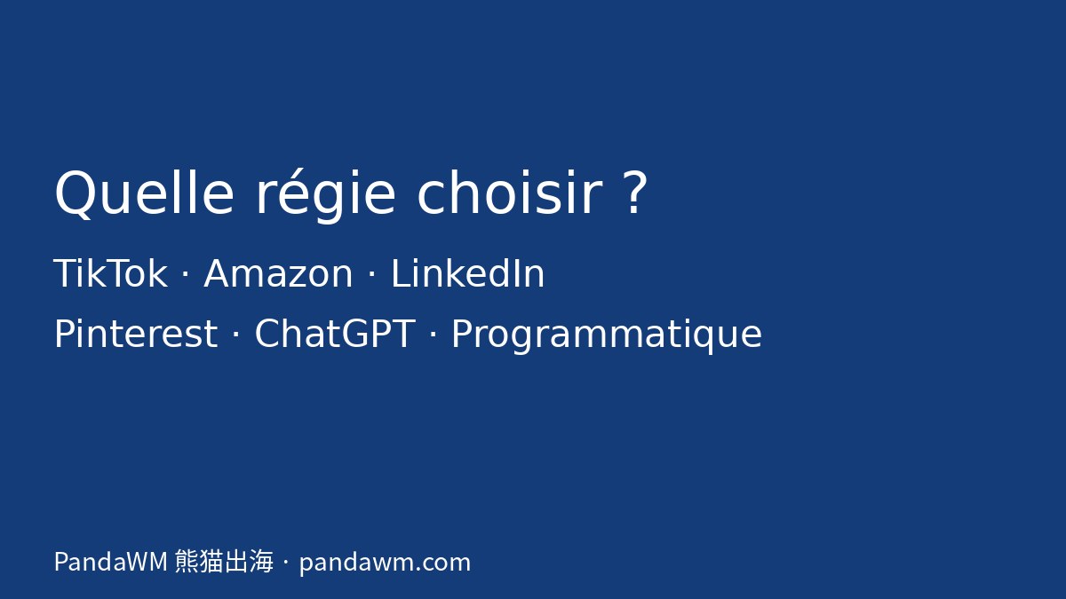 Comparatif TikTok Ads Amazon Ads LinkedIn Ads Pinterest Ads et ChatGPT Ads