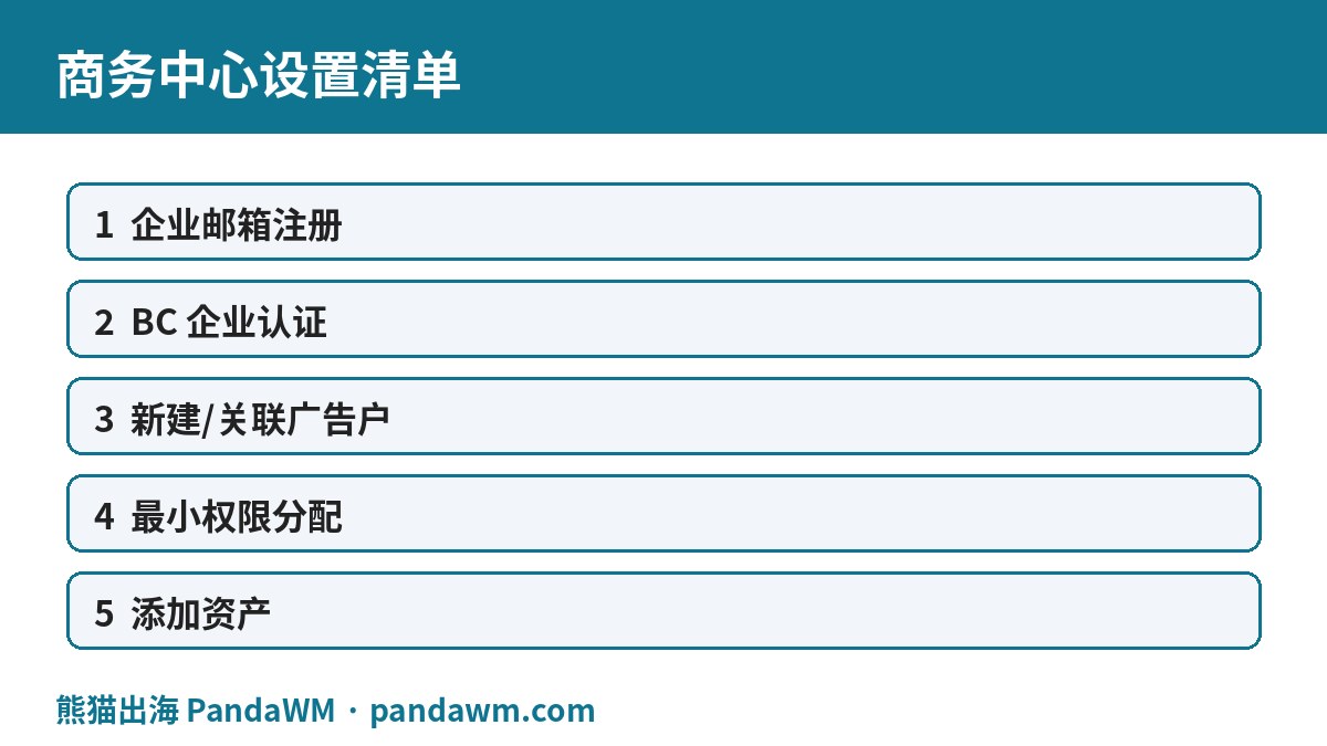 TikTok商务中心设置清单