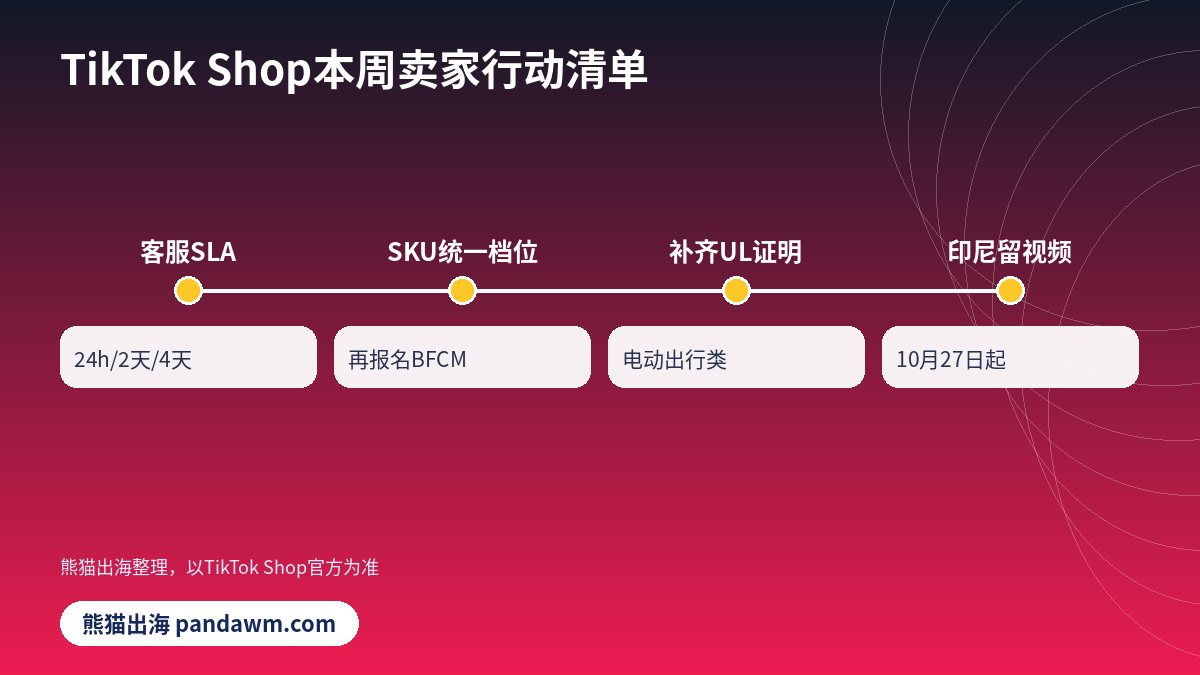 TikTok Shop卖家行动清单