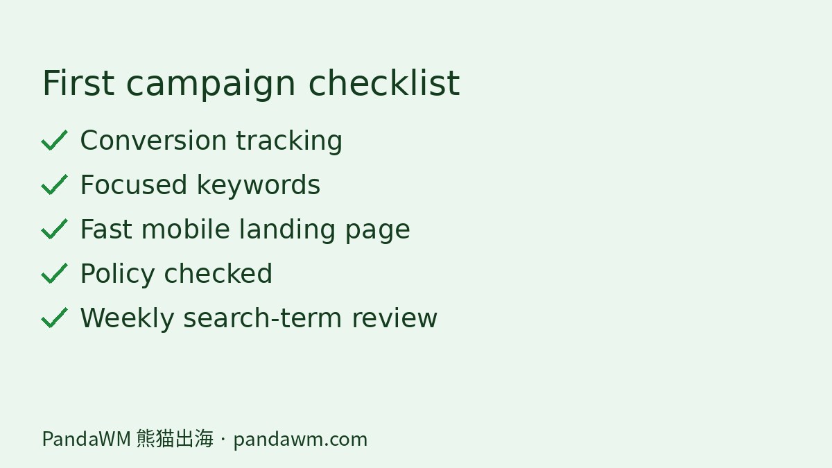 Checklist for launching the first Google Ads campaign in India